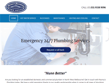 Tablet Screenshot of nunnysplumbing.com.au